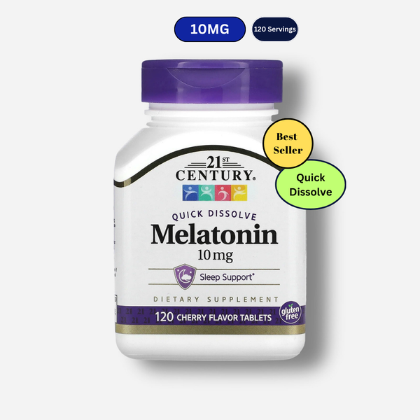 the front image of 21st century melatonin 10mg quick dissolve