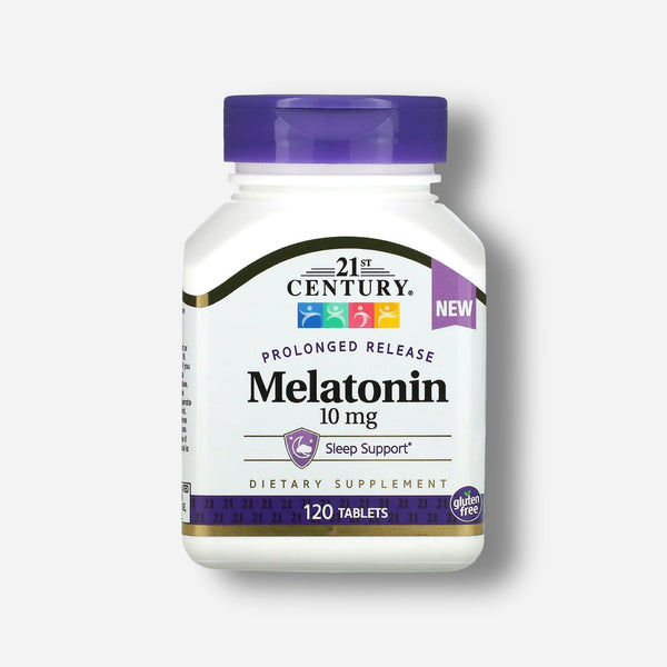 The front side of 21stCentury Melatonin 10mg Prolonged Released