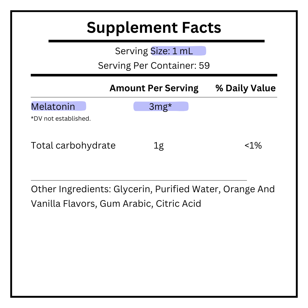 Supplement facts of life extension liquid melatonin 3mg