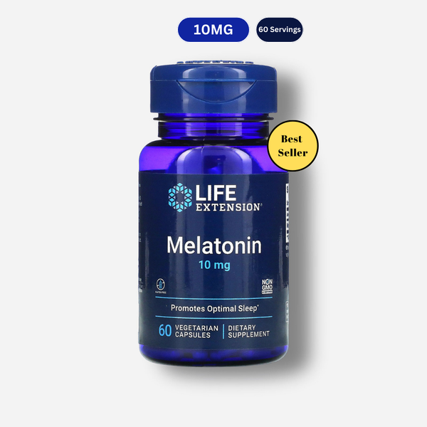 The front image of life extension melatonin 10mg