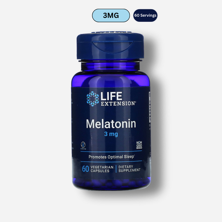 The front image of Life Extension Melatonin 3mg