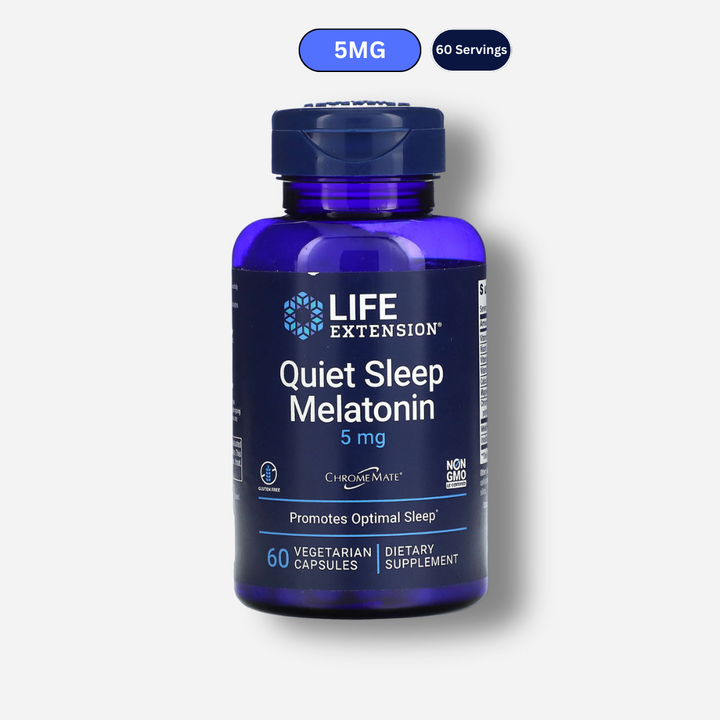 the front image of Life Extension Quiet Sleep Melatonin 5MG