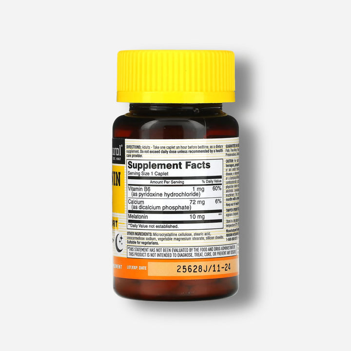 The supplement facts of Mason Natural Melatonin 10mg