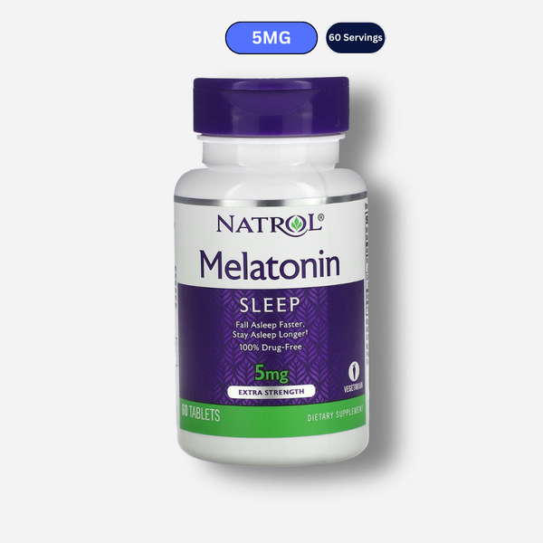 The front image of natrol melatonin 5mg