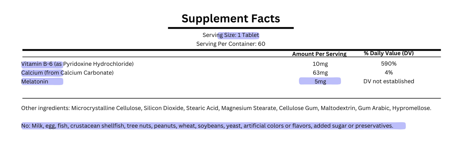 supplements facts for natrol melatonin 5mg