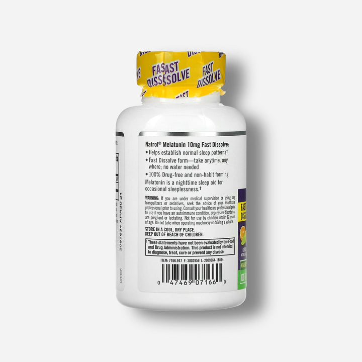 The information of Natrol Melatonin Fast Dissolve 10mg Citrus flavour 100 tablets