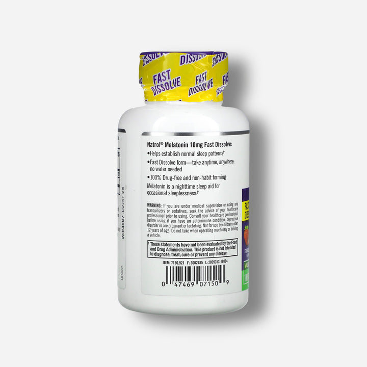 The information of natrol melatonin fast dissolve 10mg strawberry 100tablets