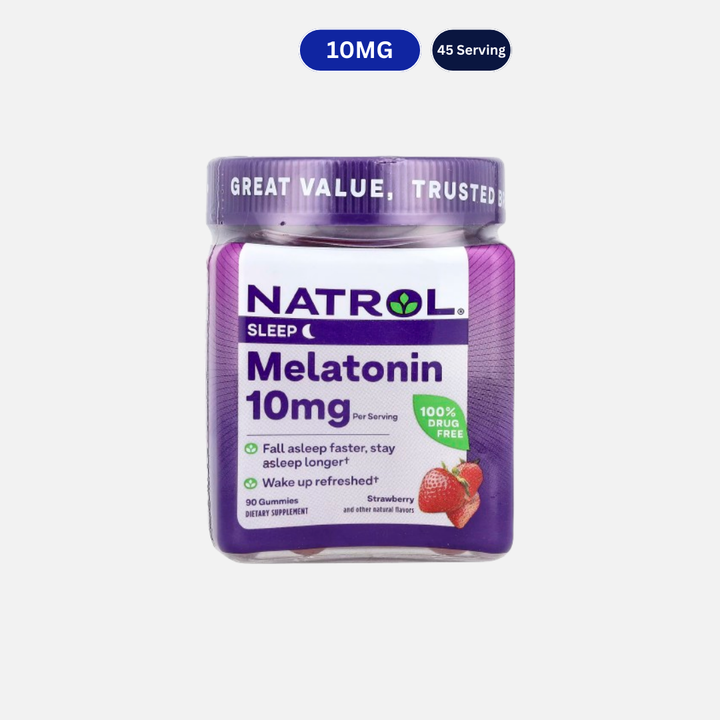 The front image of Natrol Melatonin Gummies Strawberry 10MG