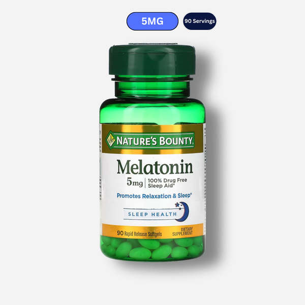 the front image of nature's bounty melatonin 5mg