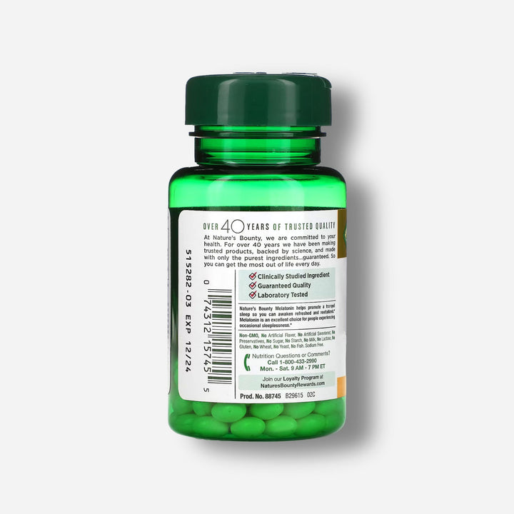 The information of Natures Bounty Melatonin 5mg