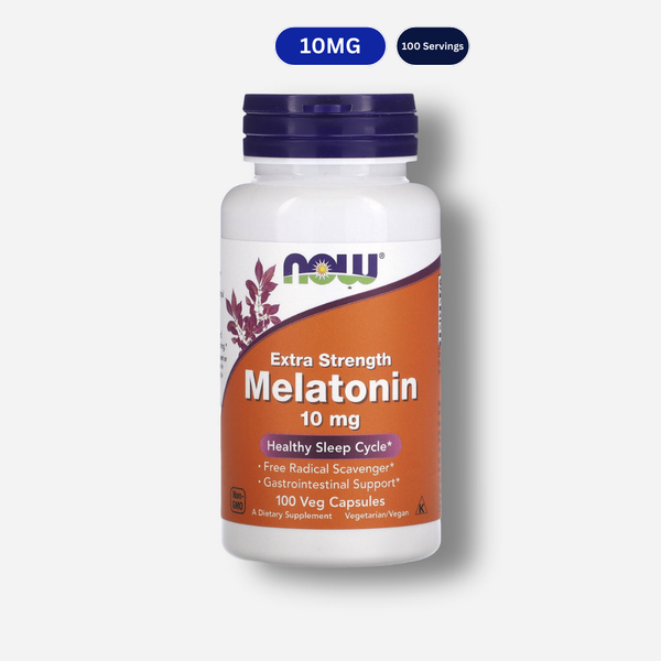 Front image of now foods extra strength melatonin 10mg