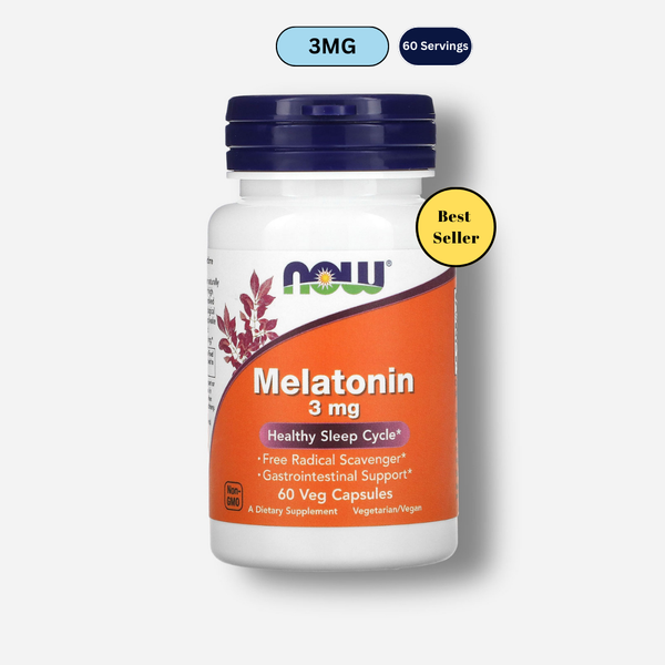 The front image of now foods melatonin 3mg 