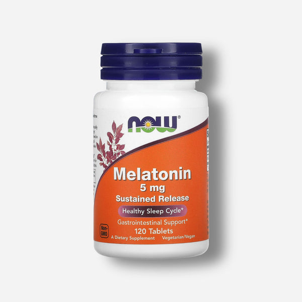 The front image of Now Foods Melatonin 5mg