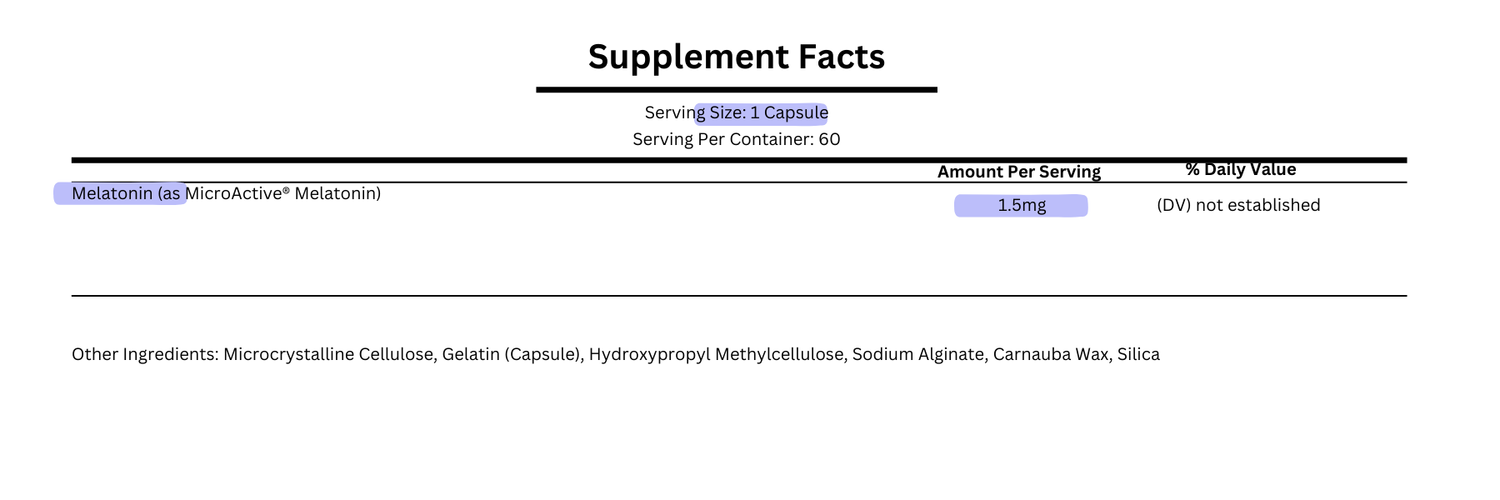 supplement facts for life extension IR/XR