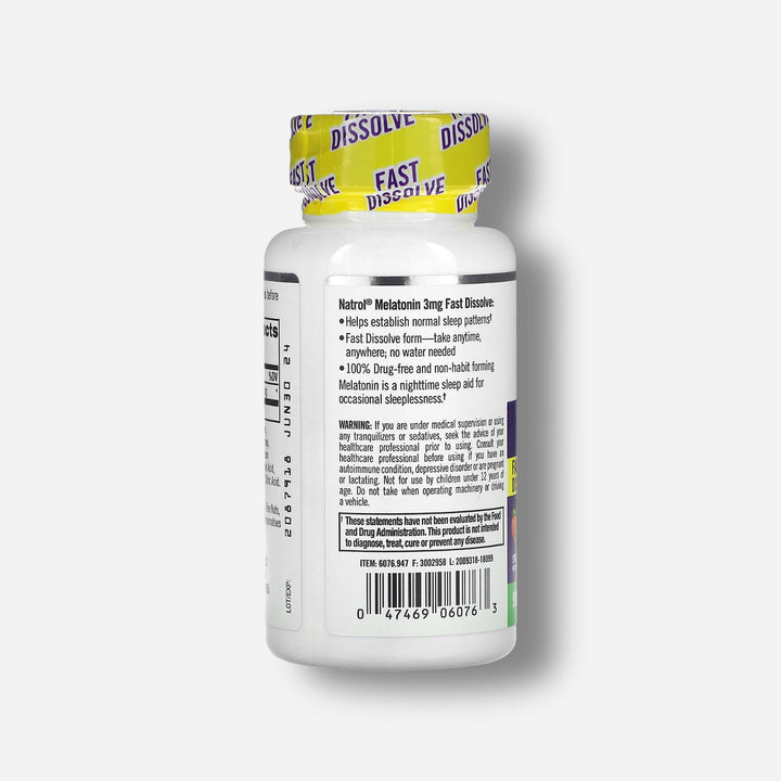 The information of natrol melatonin fast dissolve 3mg 90tablets