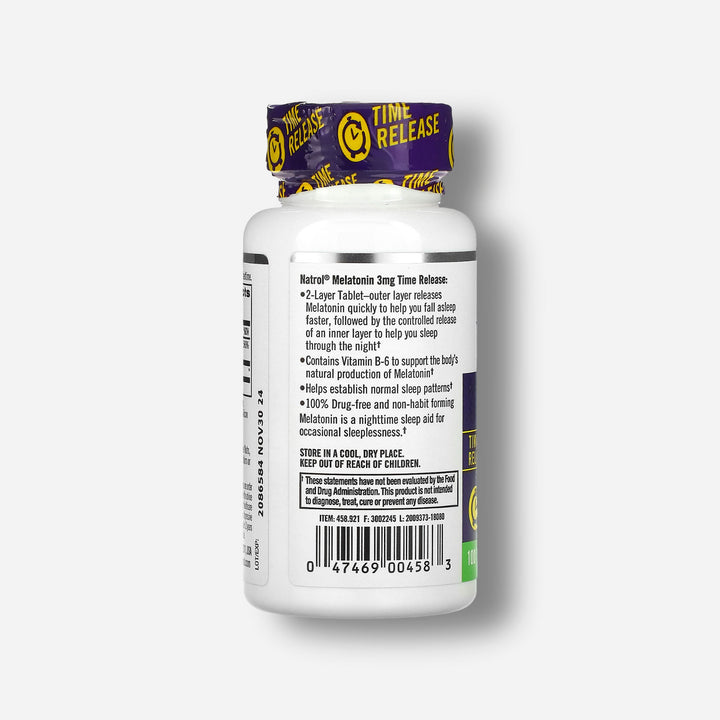 The information of natrol melatonin time release 3mg